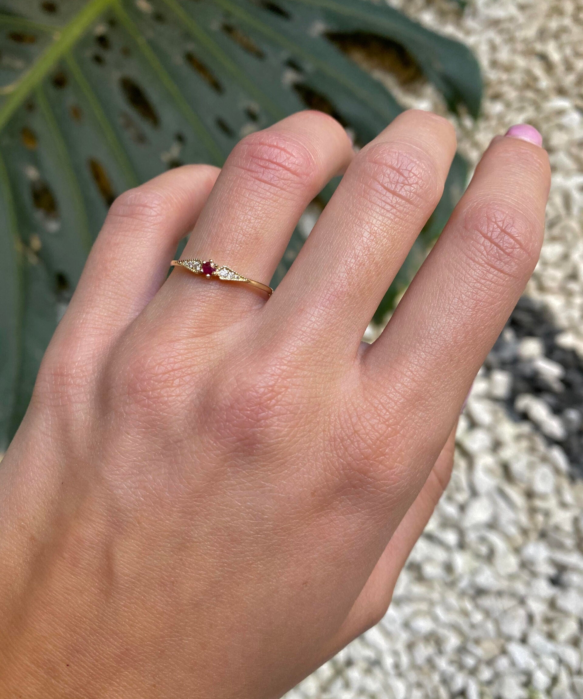 ANILLO DOBLE COMETA RUBÍ
