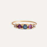 5-STONE AMETHYST AND LONDON BLUE RING