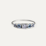 ANILLO 5 PIEDRAS SKY Y LONDON BLUE