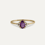 RING OVAL THREE AMETHYST