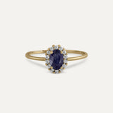 ANILLO ROSETÓN ZAFIRO Y DIAMANTES