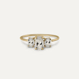 ANILLO TRIPLE OVAL PIEDRA BLANCA