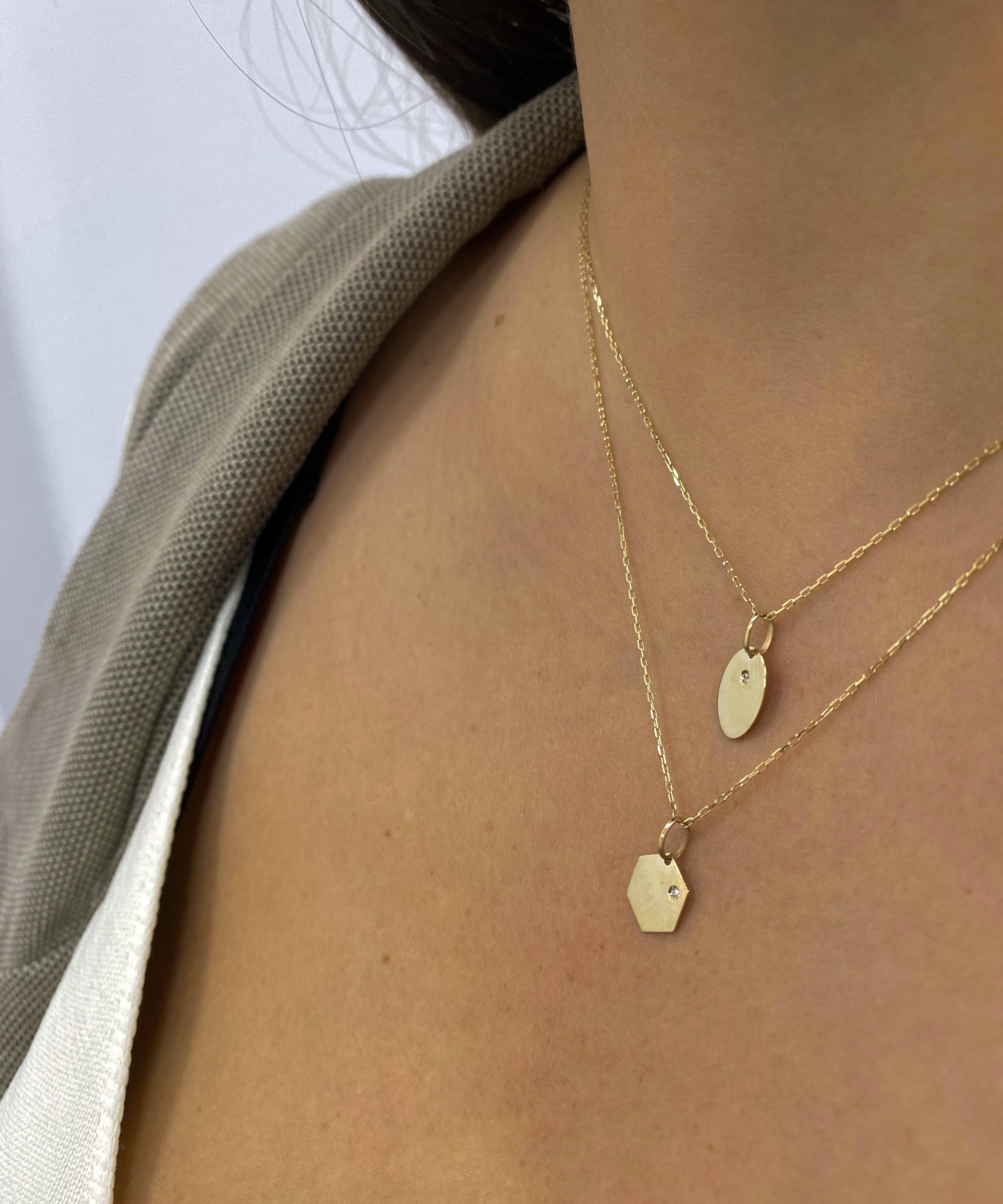 CUSTOM OVAL DIAMOND PENDANT 0.01CT