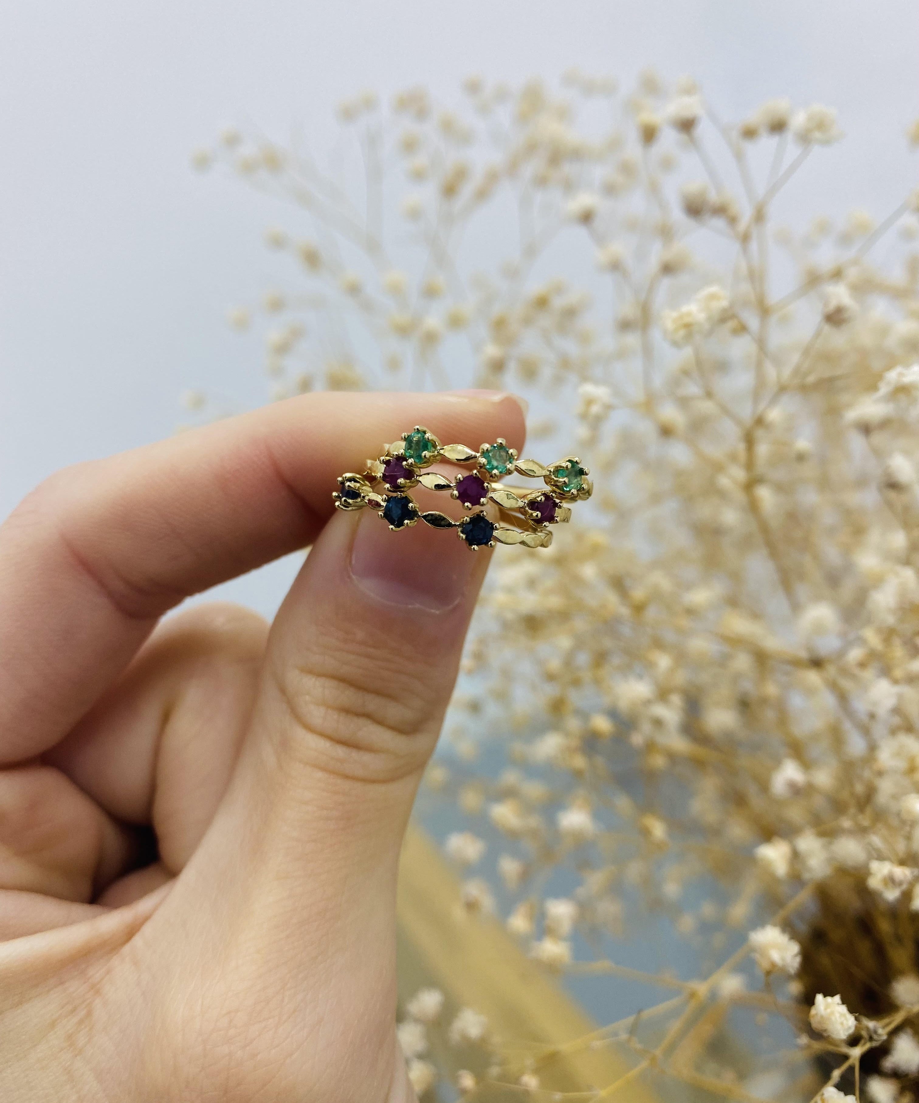 ANILLO TROIS WAVE ZAFIRO