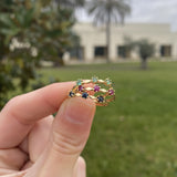 RING TROIS WAVE SAPHIR