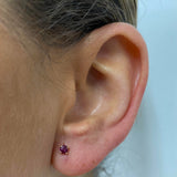 RUBY CLAW EARRING