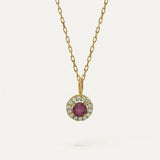 COLGANTE ROUND RUBÍ Y DIAMANTES 0.06CT