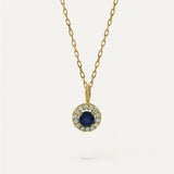 COLGANTE ROUND ZAFIRO Y DIAMANTES 0.06CT
