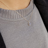 COLGANTE ROUND ZAFIRO Y DIAMANTES 0.06CT