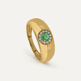 ANILLO SIGNET ROUND  ESMERALDA