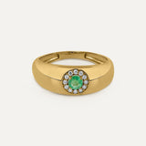 ANILLO SIGNET ROUND  ESMERALDA