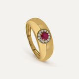 ANILLO SIGNET ROUND RUBÍ