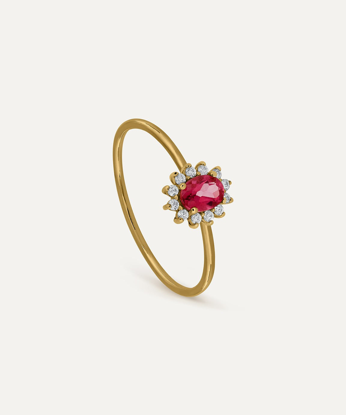 ANILLO ROSETÓN MINI TOPACIO ROSA