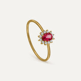 ANILLO ROSETÓN MINI TOPACIO ROSA