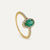 Ring Rosette Estela Emerald