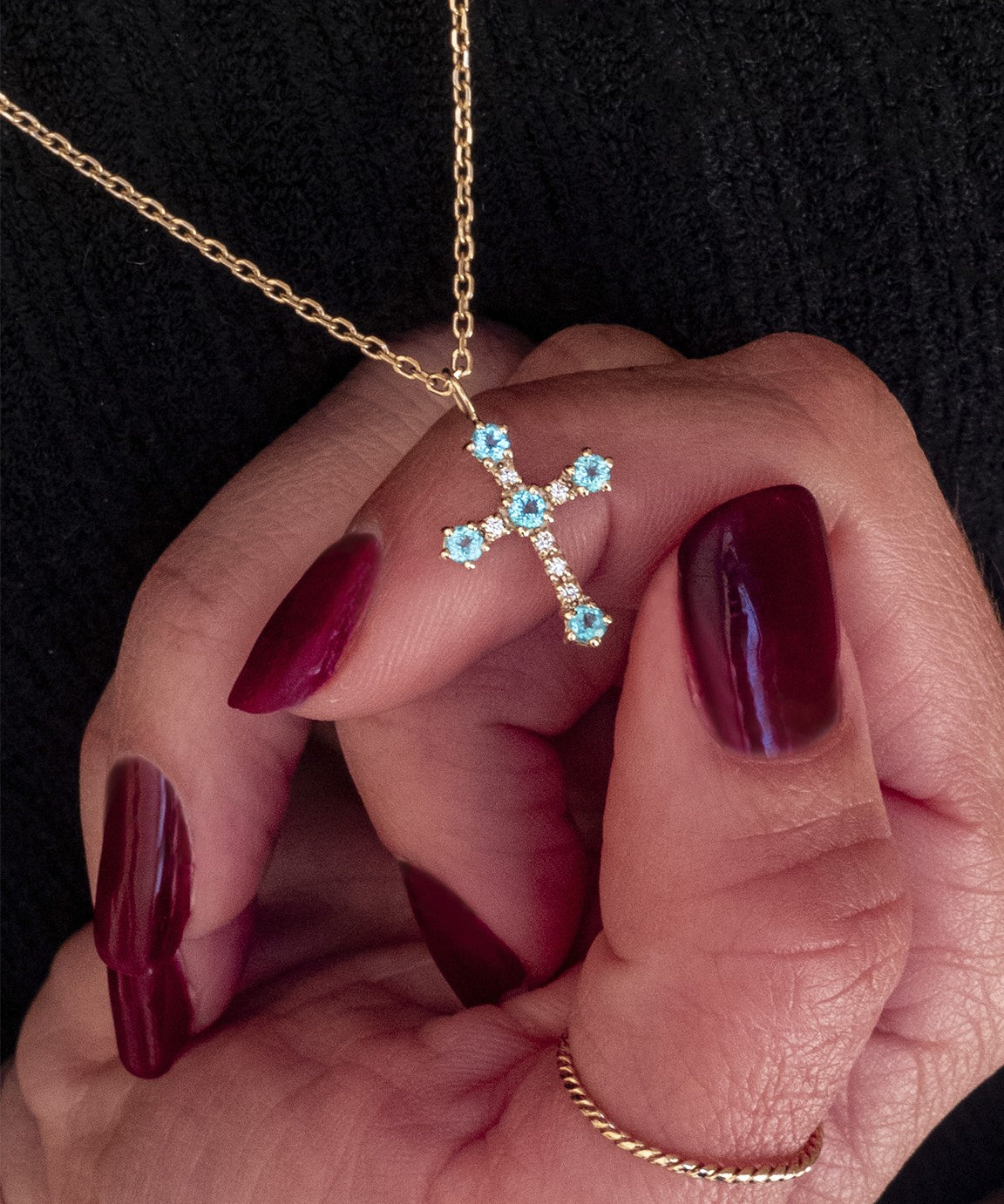 PARAIBA CROSS PENDANT