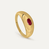 OVAL RUBY SIGNET RING
