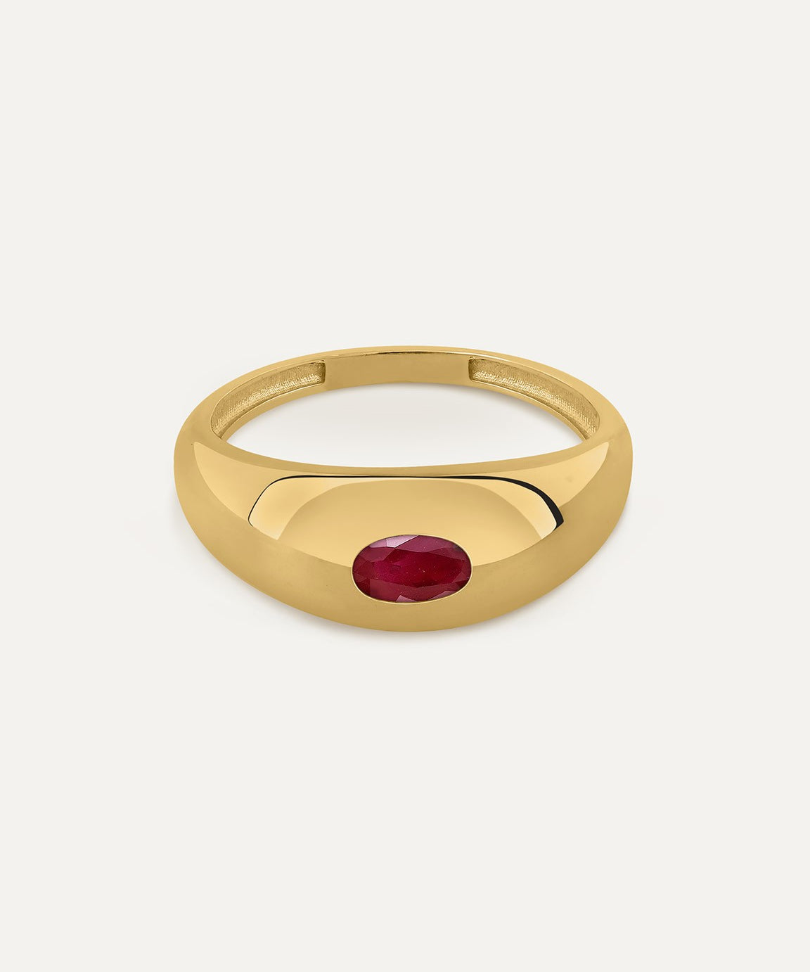 ANILLO SIGNET OVAL RUBÍ
