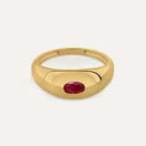 OVAL RUBY SIGNET RING