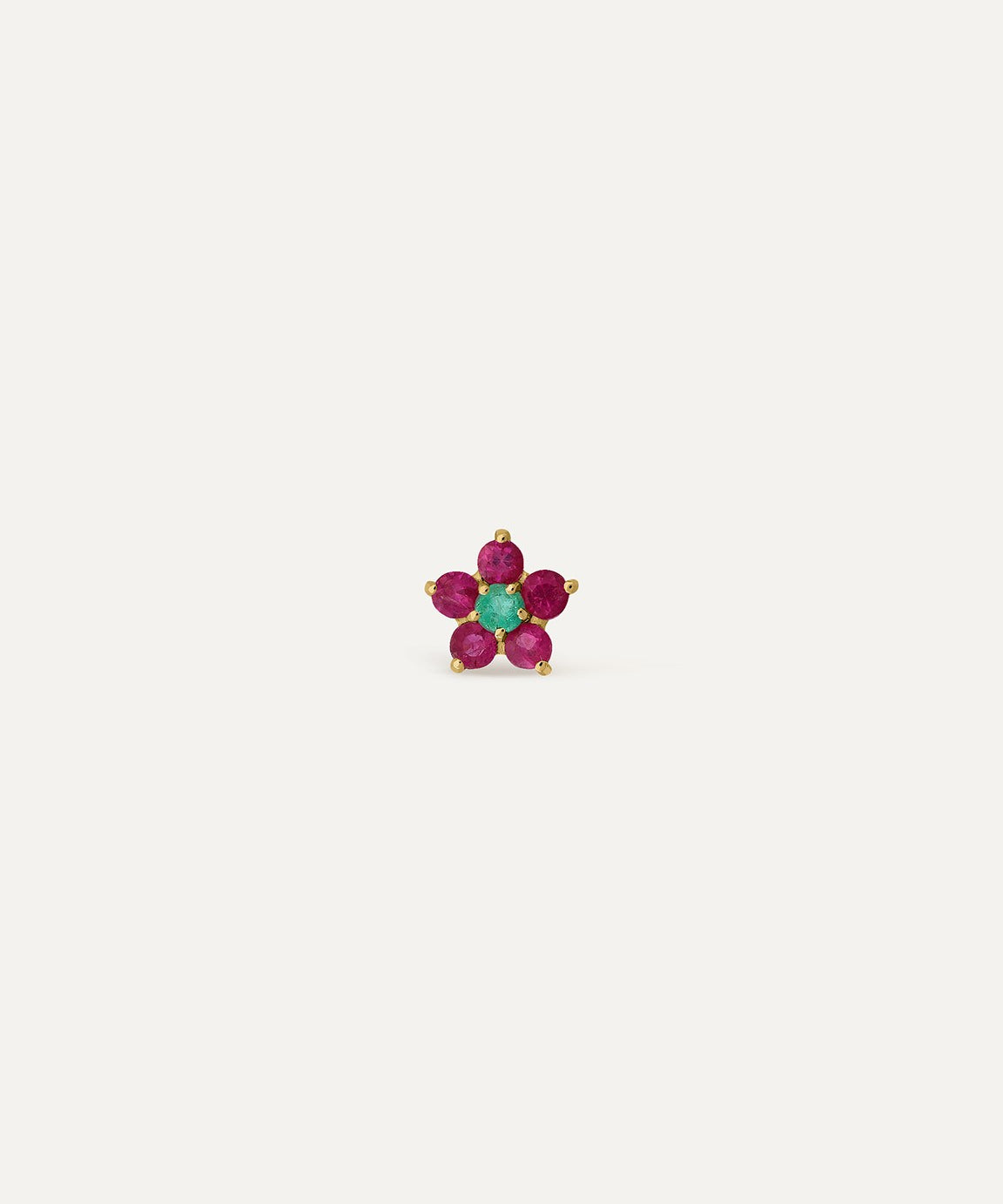 NATÜRLICHER BLUMEN-RUBIN-OHRRING FÜR KINDER