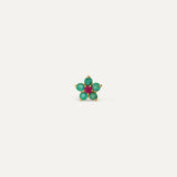 NATURAL FLOWER EMERALD EARRING KIDS