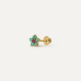 NATURAL FLOWER EMERALD EARRING KIDS