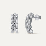 PAR PENDIENTES JAGUAR PLATA