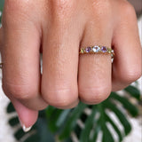 5-STONE AMETHYST AND LONDON BLUE RING