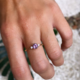 ANILLO TRES REDONDOS AMATISTA