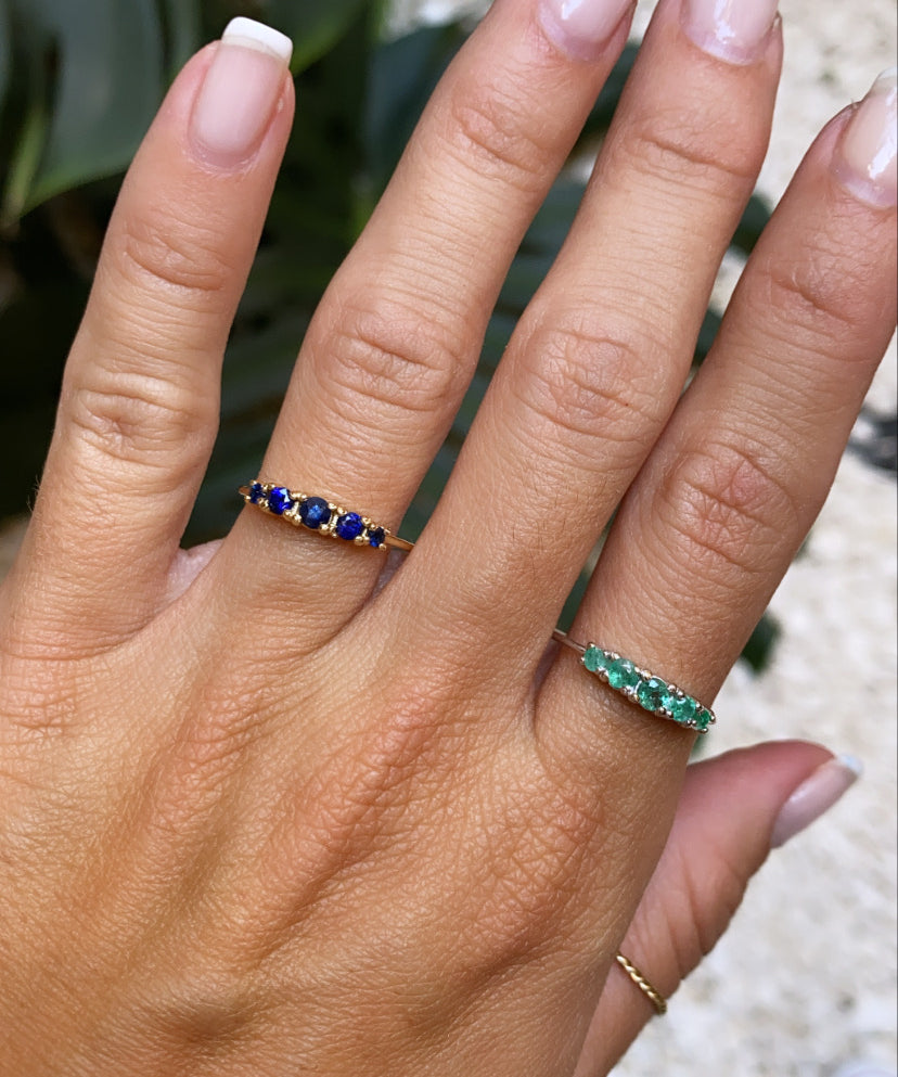 5 STONE SAPPHIRE RING
