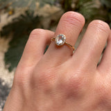 ANILLO ROSETÓN AGUAMARINA FINA Y DIAMANTES