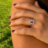 ANILLO ART DECO RUBÍ Y DIAMANTES